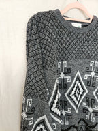 Elva - gebreide grijze trui  | free size