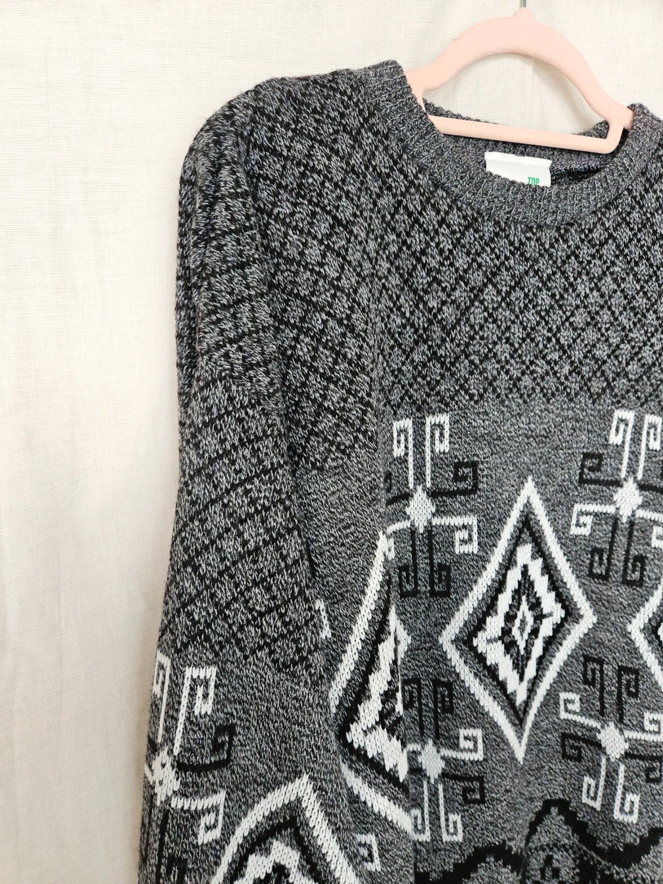 Elva - gebreide grijze trui  | free size