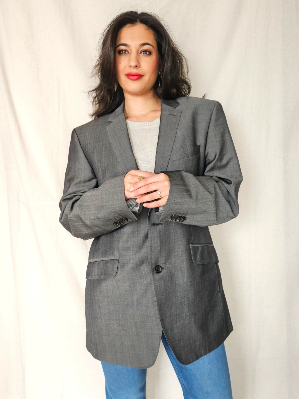 Feline - gray blazer, pure wool & mohair | 2XL
