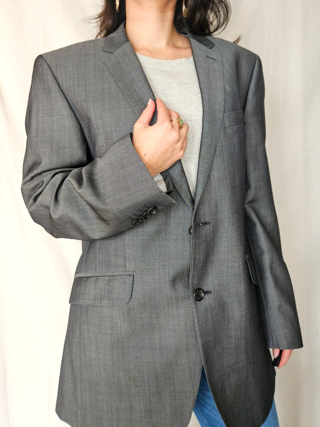 Feline - gray blazer, pure wool & mohair | 2XL