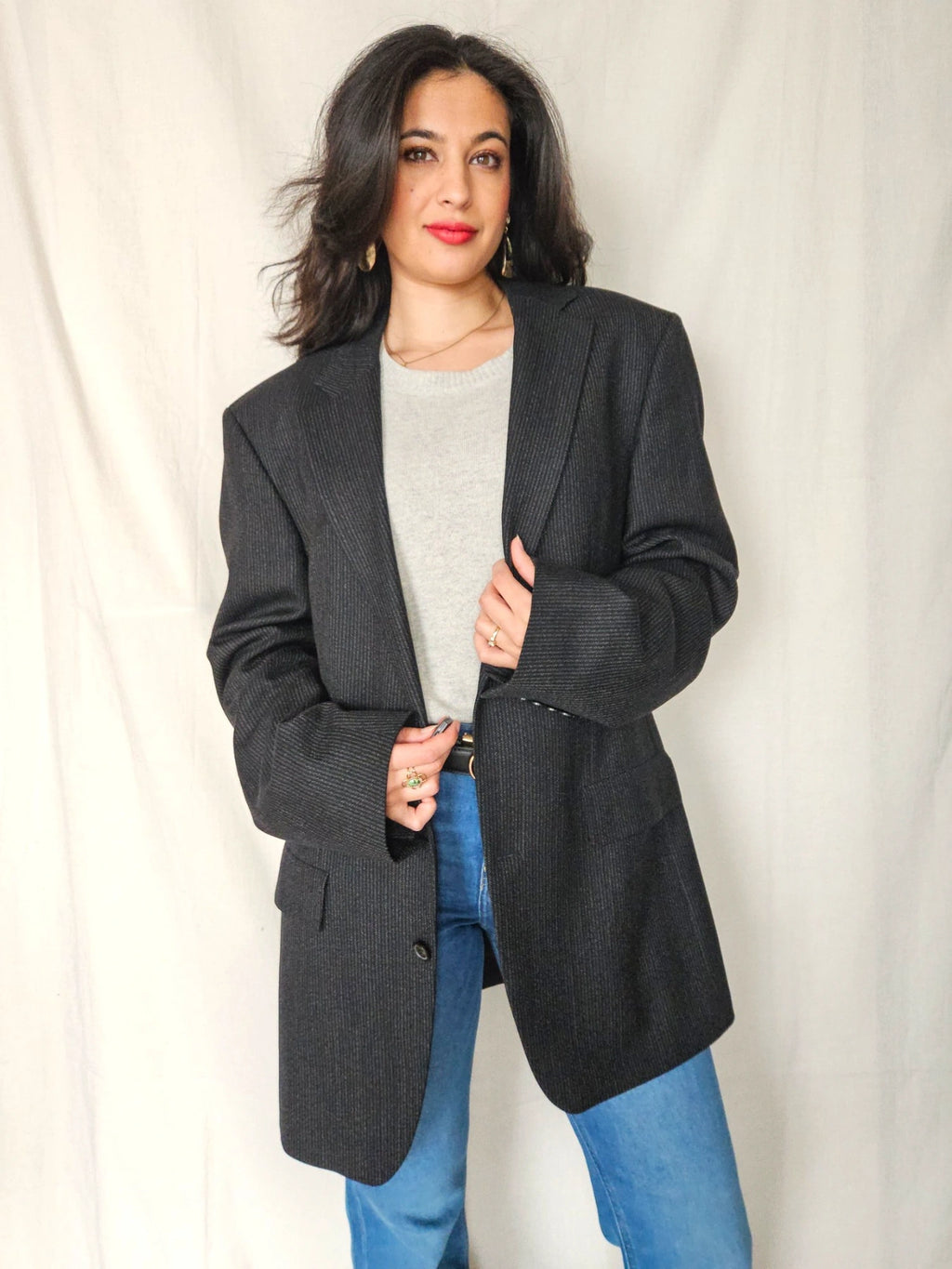 Liv - pinstripe blazer Hugo Boss, virgin wool | 3XL