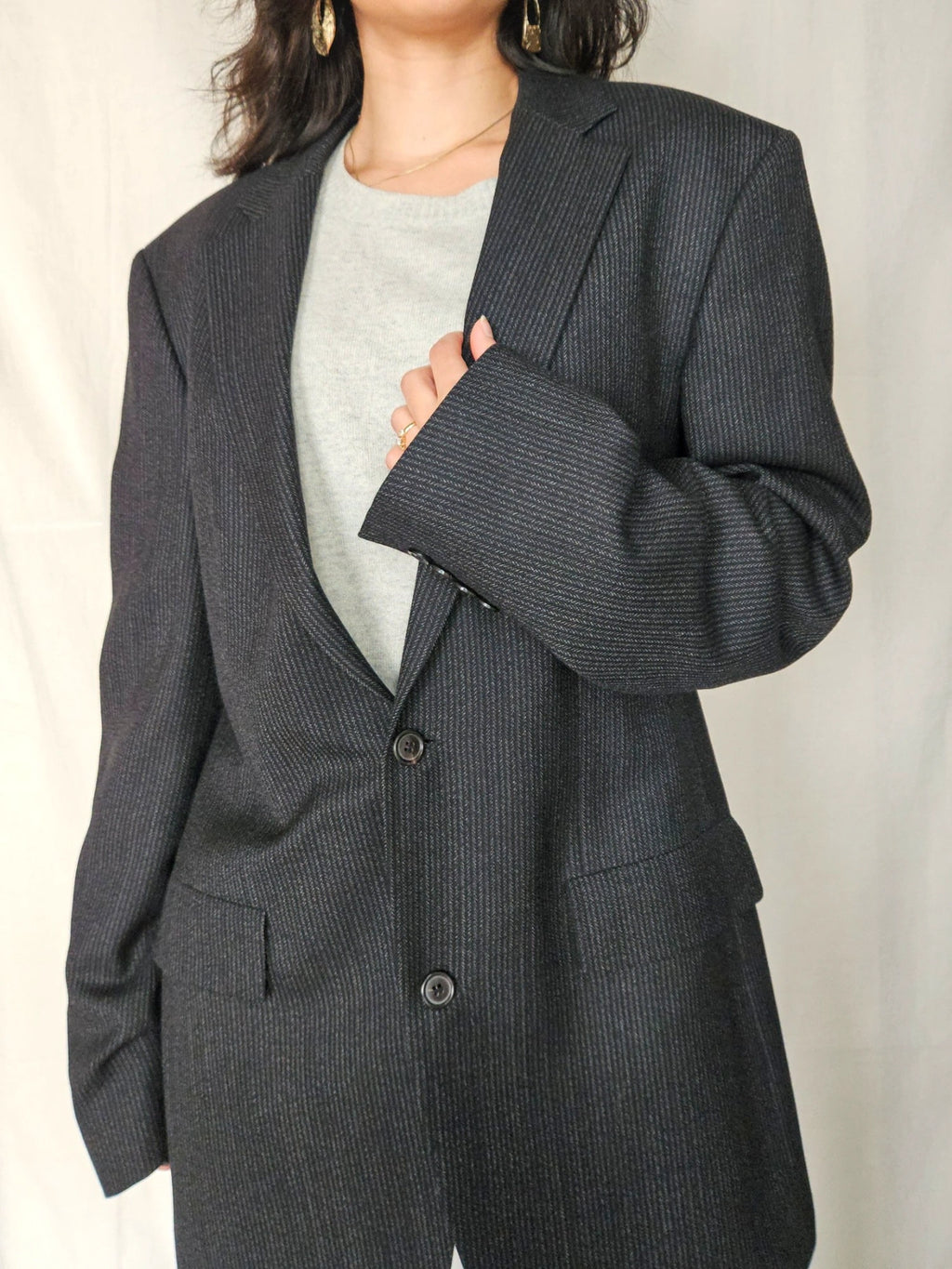 Liv - pinstripe blazer Hugo Boss, virgin wool | 3XL