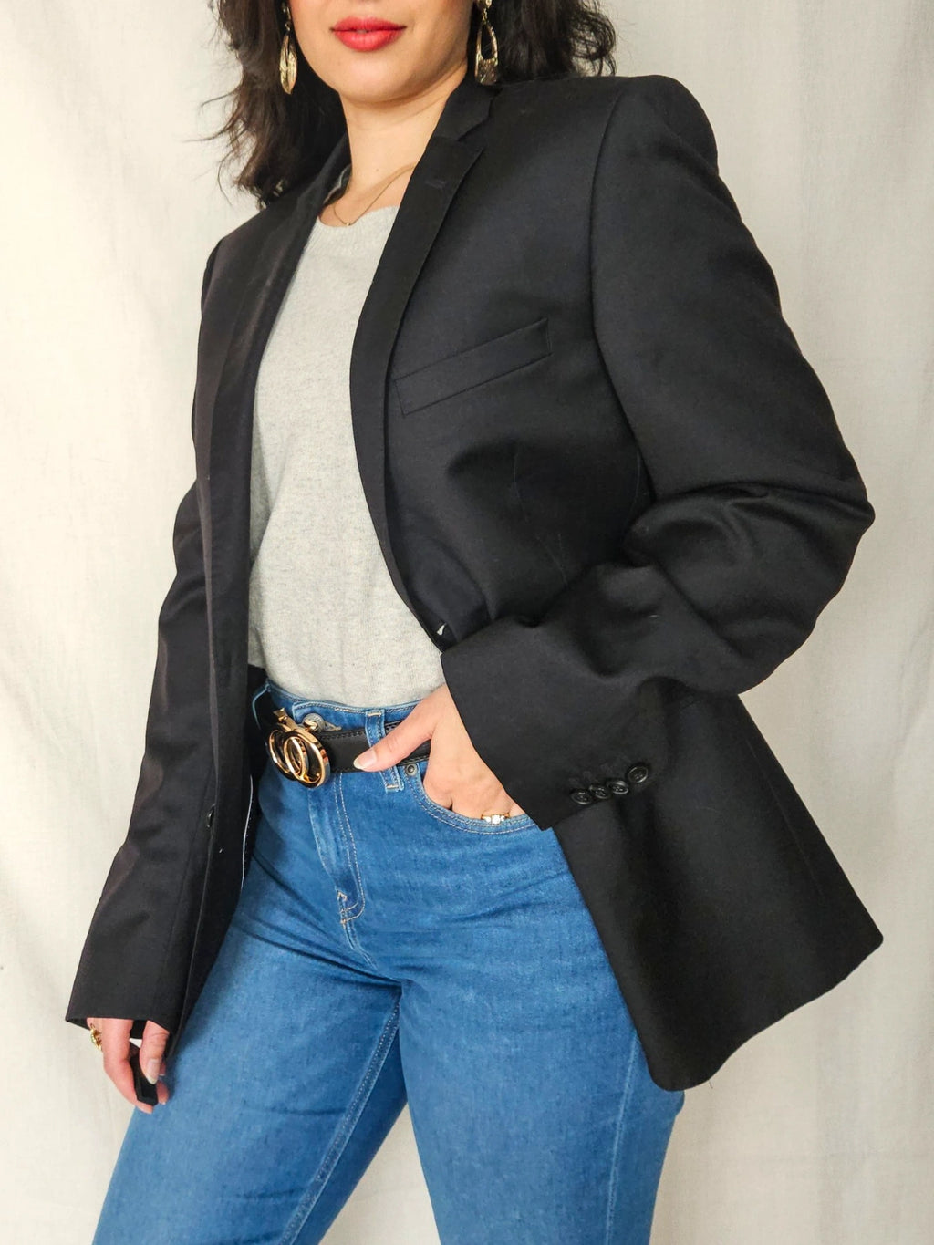 Marte - black blazer, wool blend | L