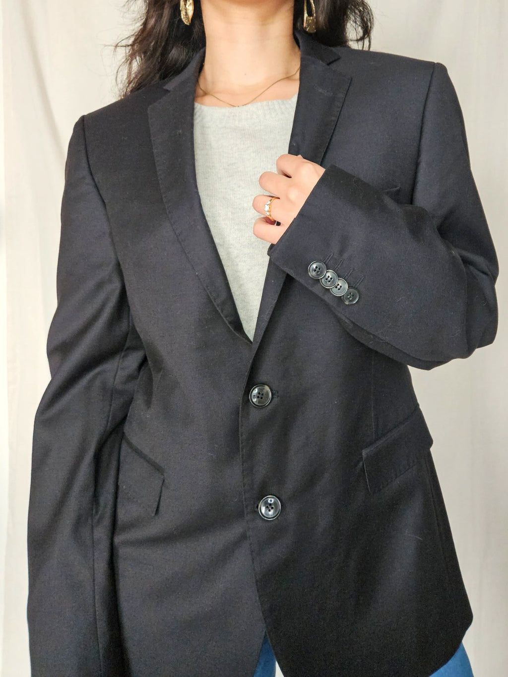 Marte - black blazer, wool blend | L