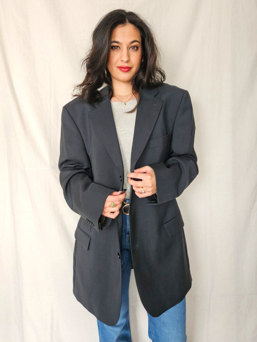 Kira - ash green blazer, new wool | 3XL