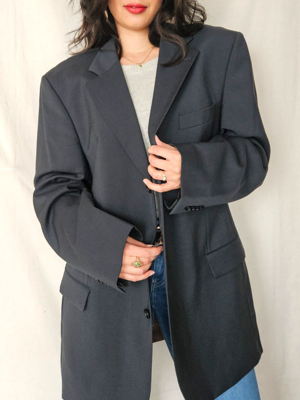 Kira - ash green blazer, new wool | 3XL