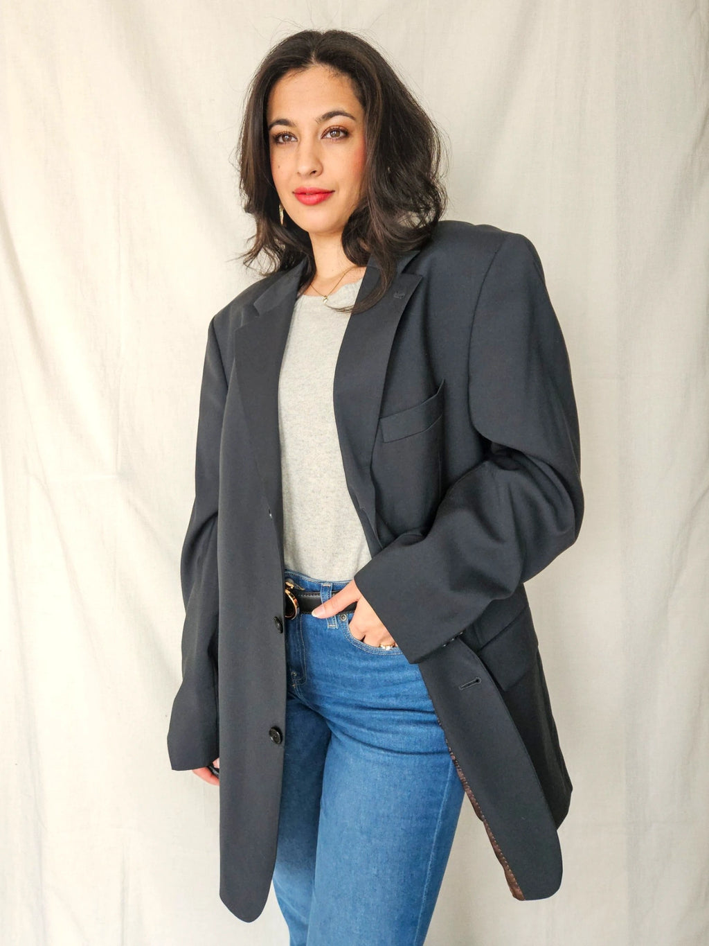 Kira - ash green blazer, new wool | 3XL