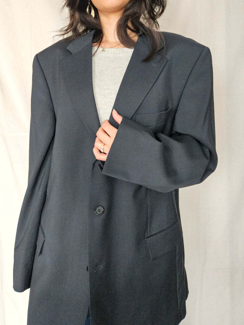 Kira - ash green blazer, new wool | 3XL