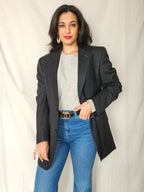 Tilde - zwarte blazer, scheerwol | L
