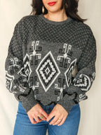 Elva - gebreide grijze trui  | free size