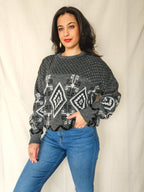 Elva - gebreide grijze trui  | free size