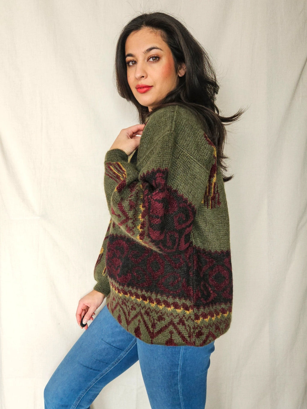 Calista - gebreide trui, mohair blend | free size