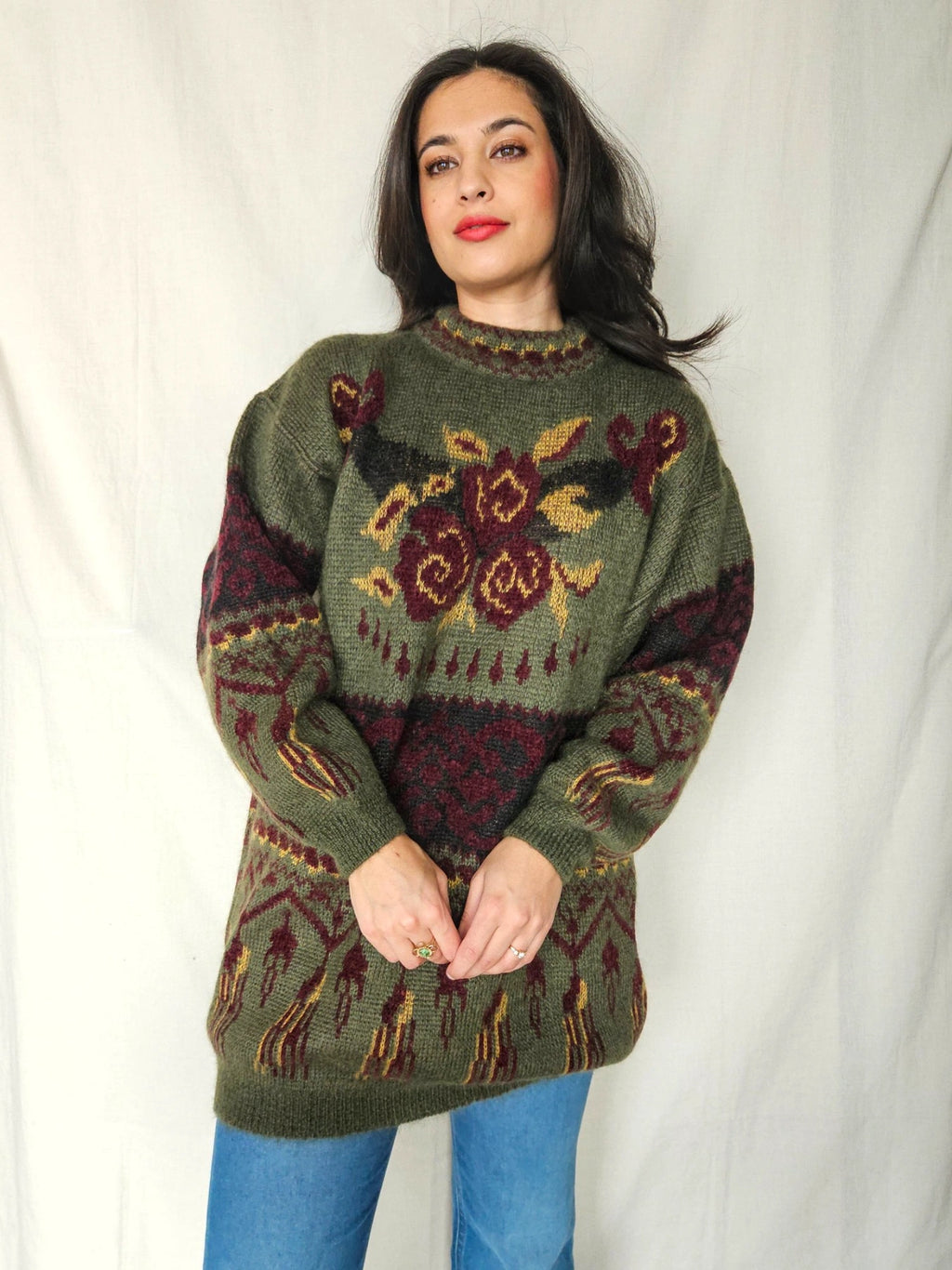 Calista - gebreide trui, mohair blend | free size