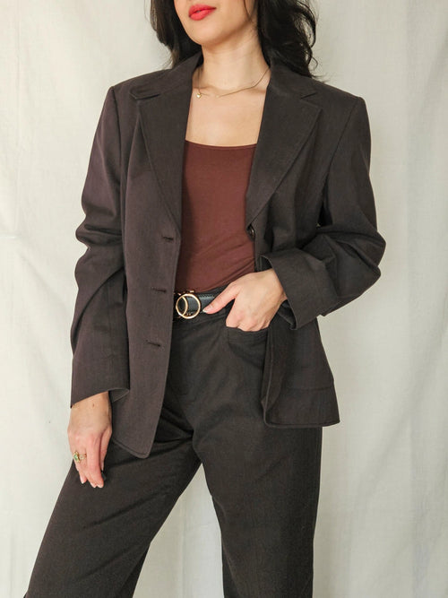 Betty - two-piece suit, chocolate brown | 2XL