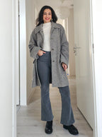Wool vintage coat with hood | XL