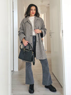 Wool vintage coat with hood | XL