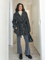 Wool vintage coat with hood | XL