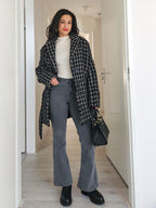 Wool vintage coat with hood | XL