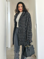 Wool vintage coat with hood | XL