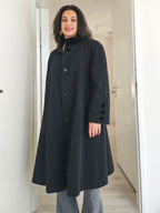 Wool vintage coat with hood | XL