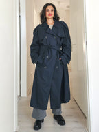 Wool vintage coat with hood | XL