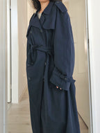 Wool vintage coat with hood | XL