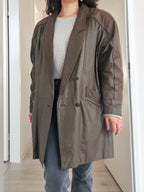Wool vintage coat with hood | XL