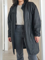 Wool vintage coat with hood | XL