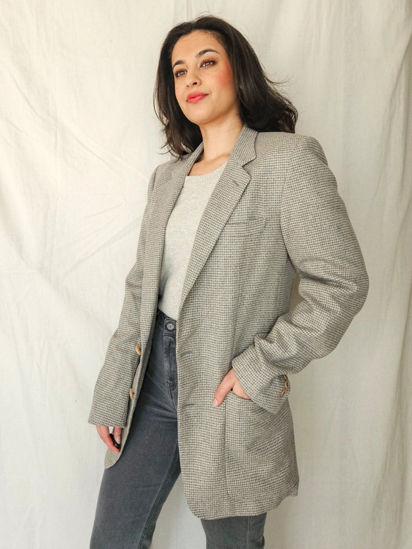 Helena - checked blazer, wool | M