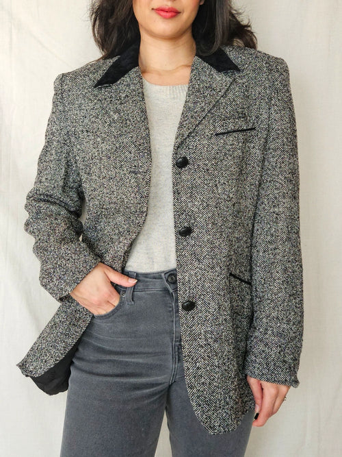 Clio - visgraat blazer, wol | L/XL