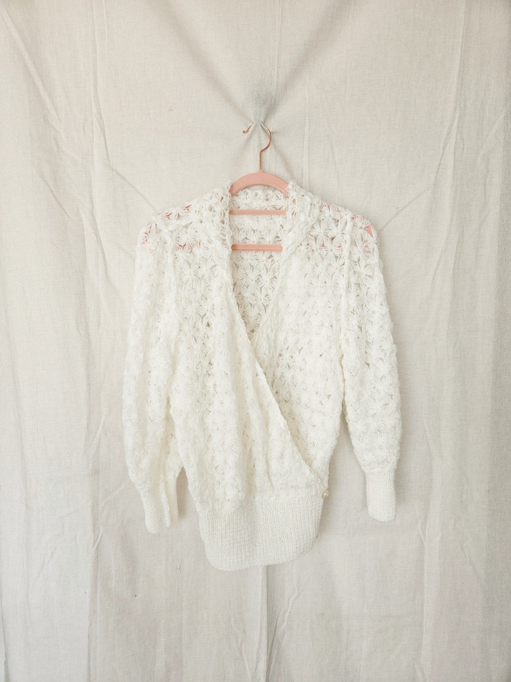 Nina - crocheted vintage cardigan, wool blend | L