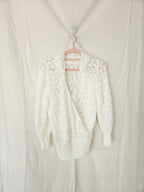 Nina - crocheted vintage cardigan, wool blend | L