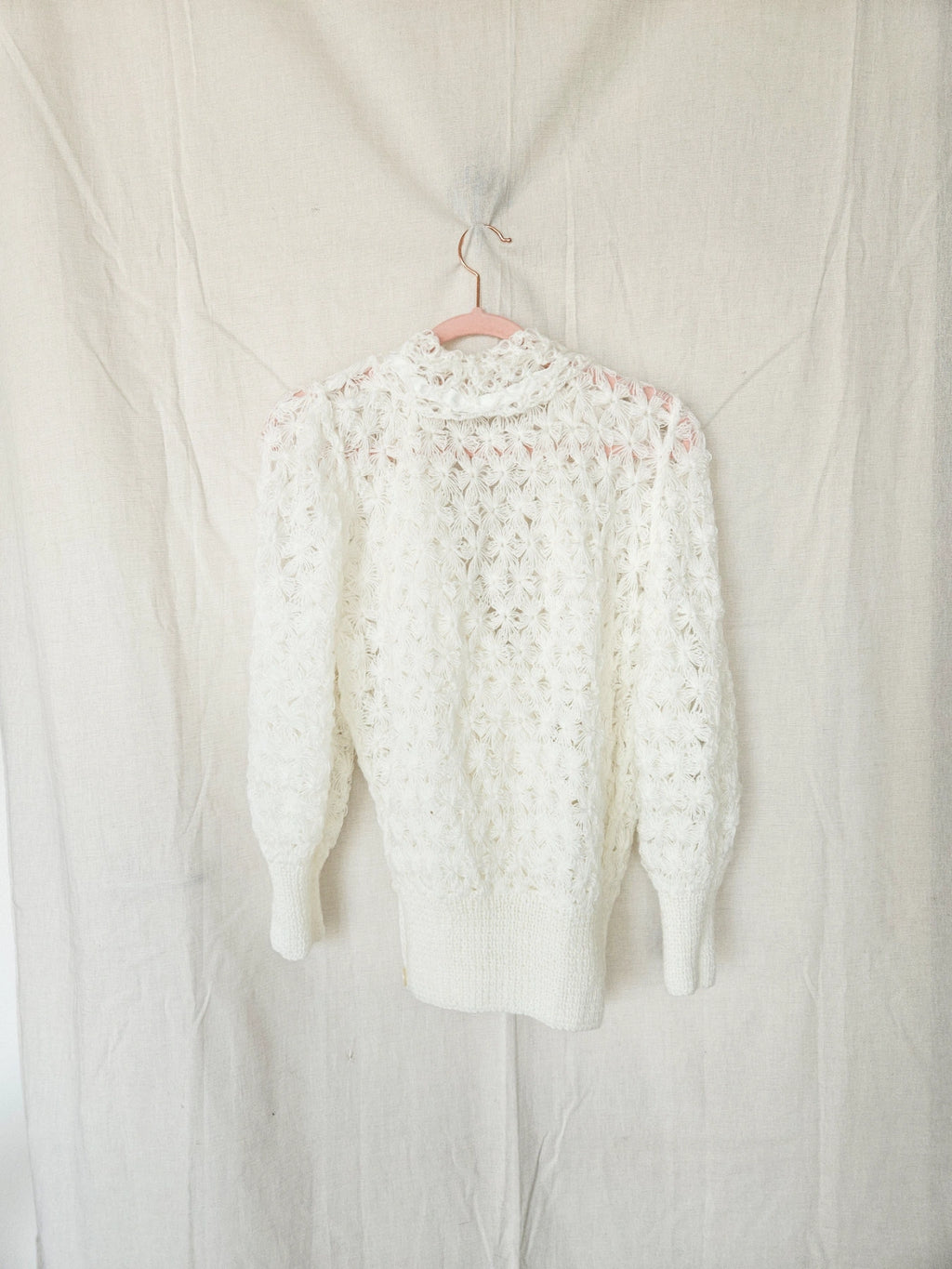 Nina - crocheted vintage cardigan, wool blend | L