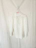 Nina - crocheted vintage cardigan, wool blend | L