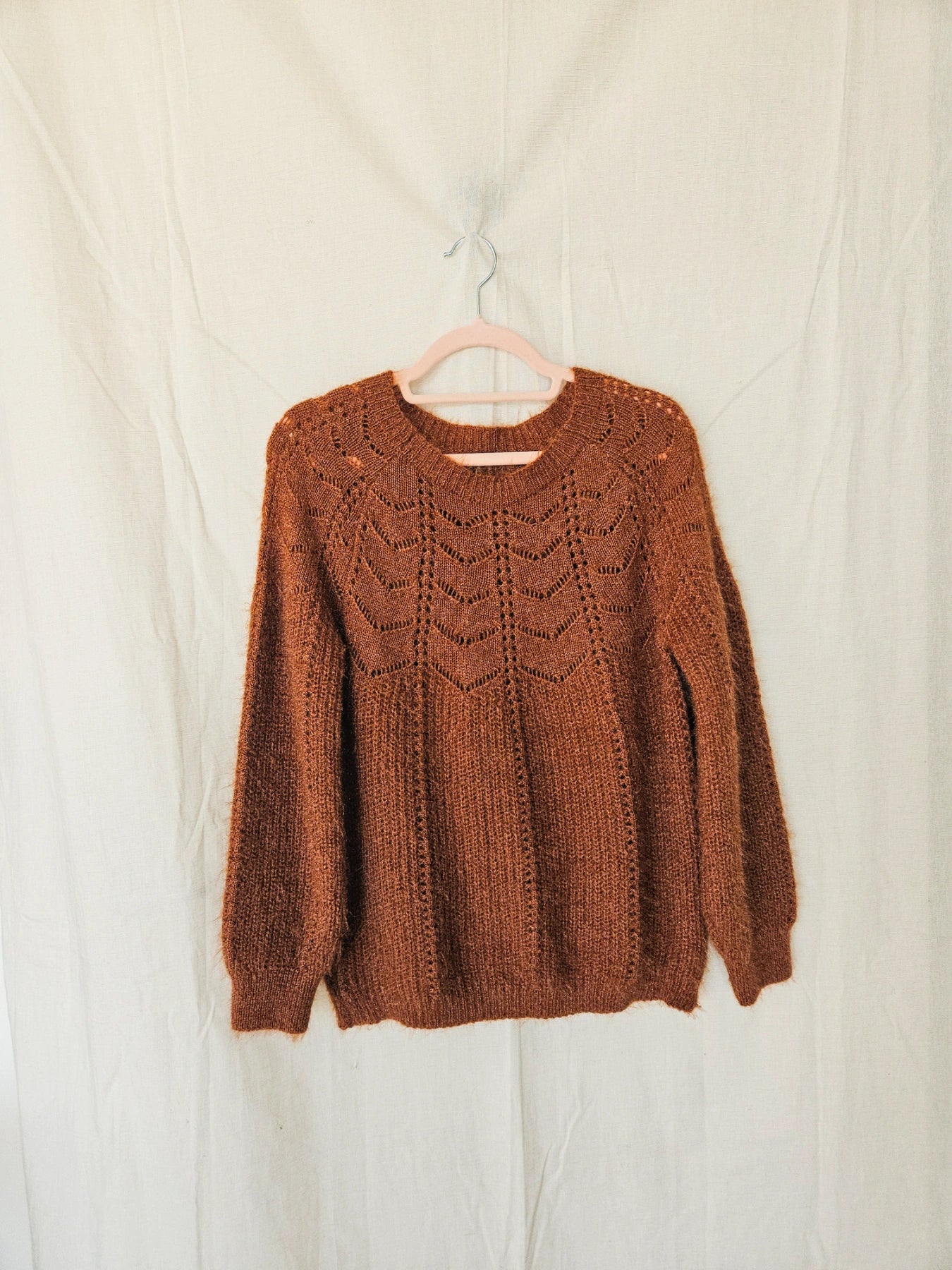 Thea - grof-gebreide vintage trui, wolmix | L