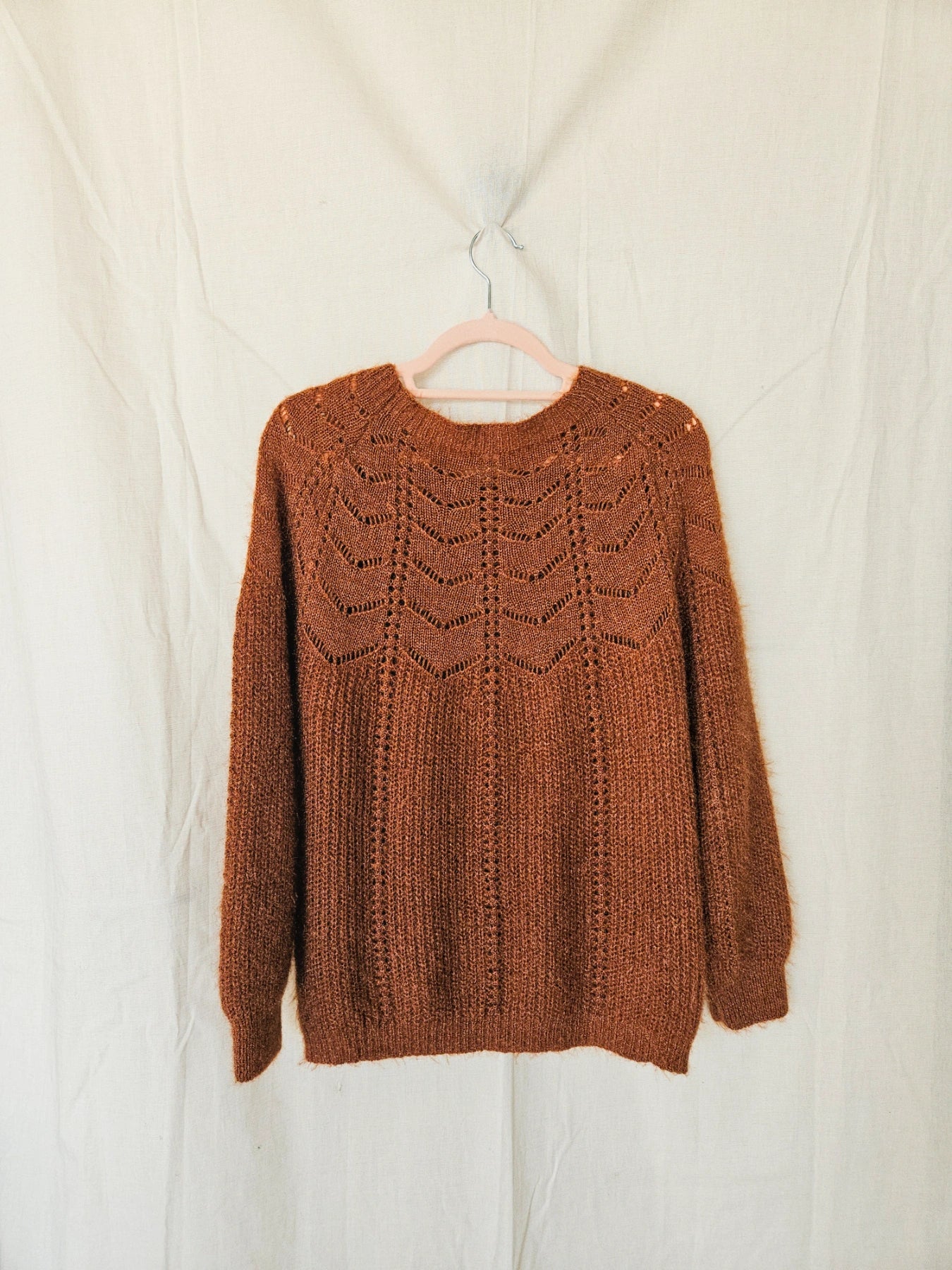 Thea - grof-gebreide vintage trui, wolmix | L