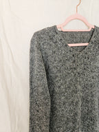 Esmé - V-hals vintage trui, wol & mohair | S