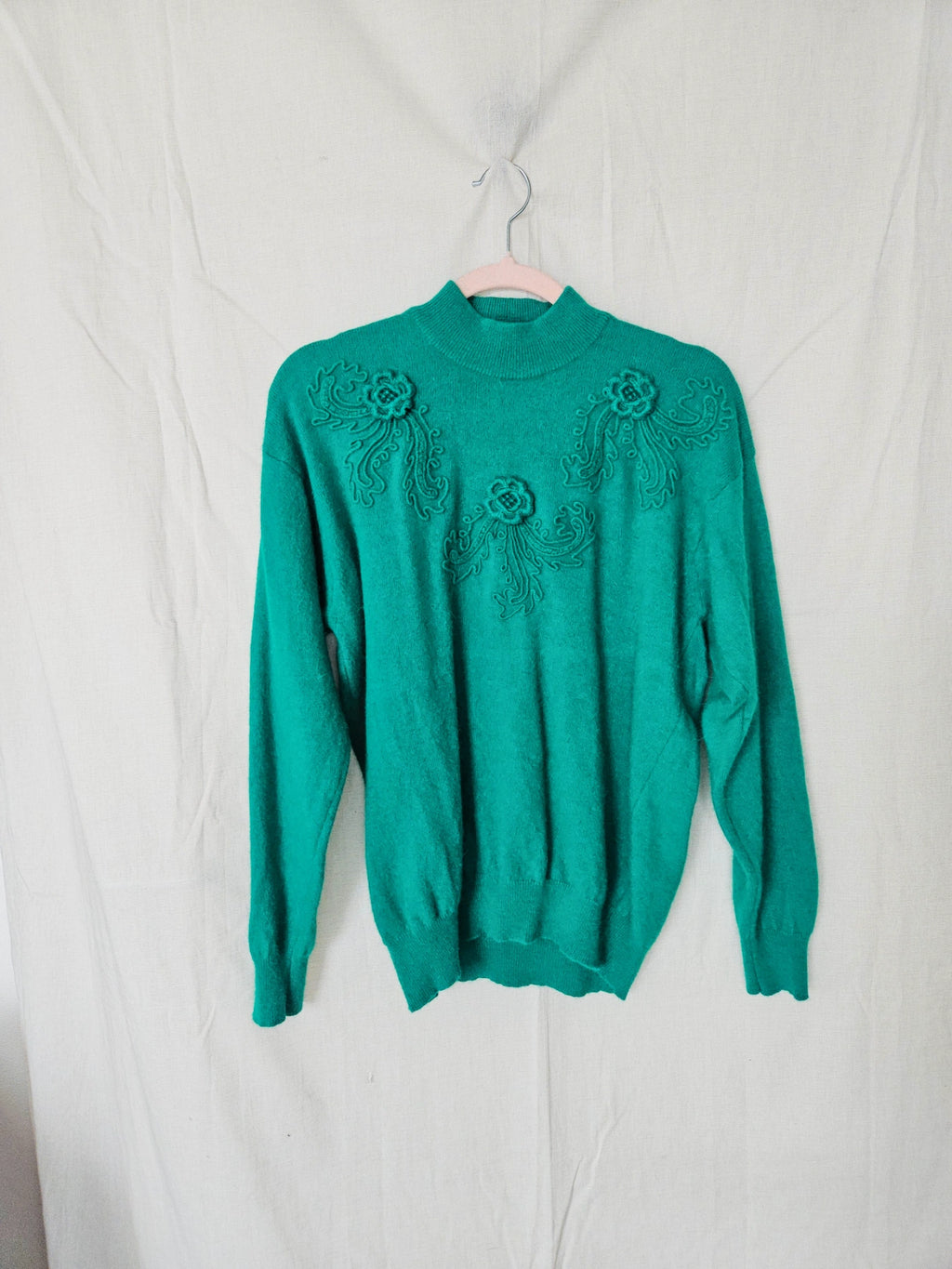 Jette - fijngebreide vintage coltrui, wol & angora | XL