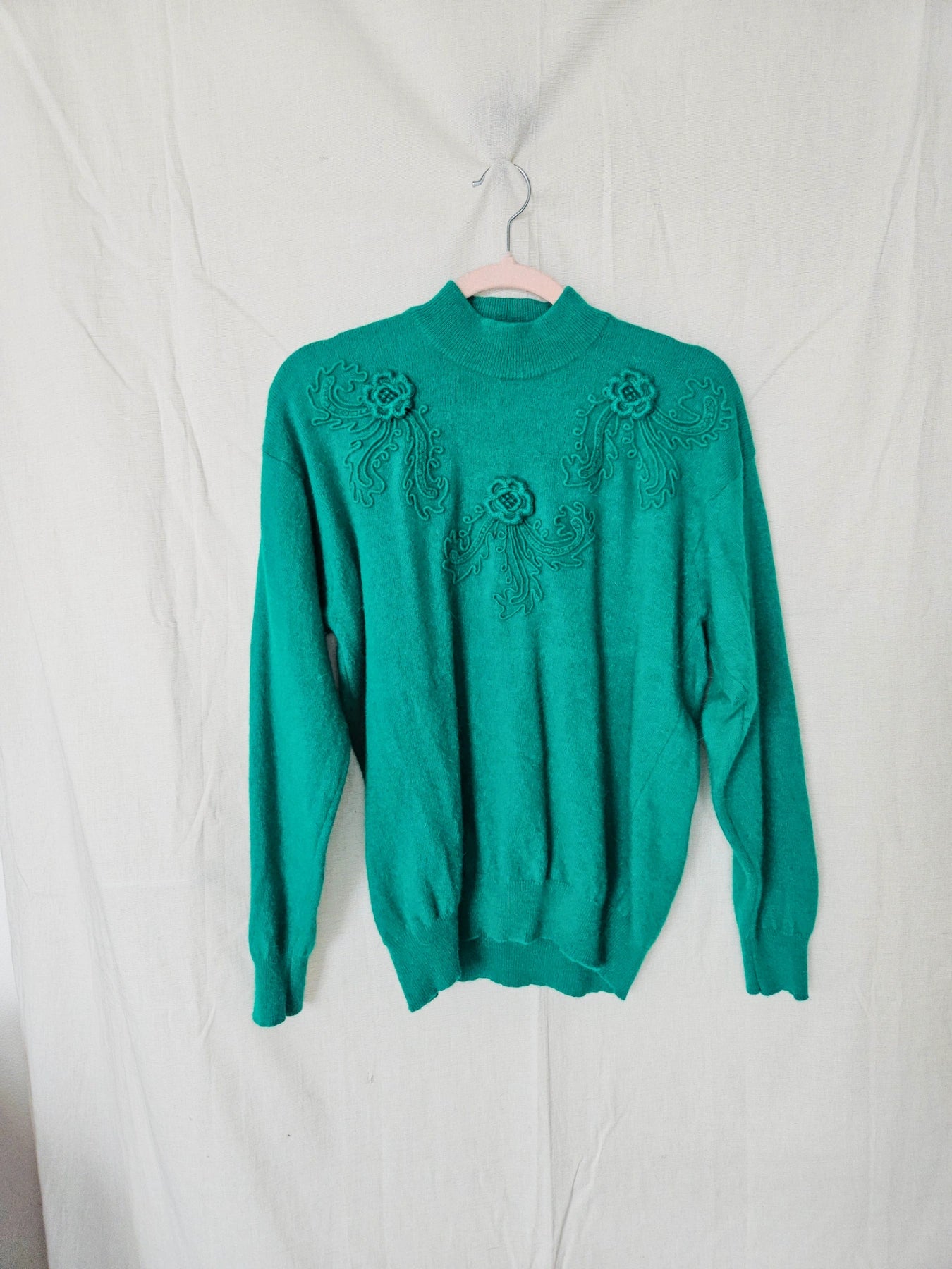 Jette - fijngebreide vintage coltrui, wol & angora | XL