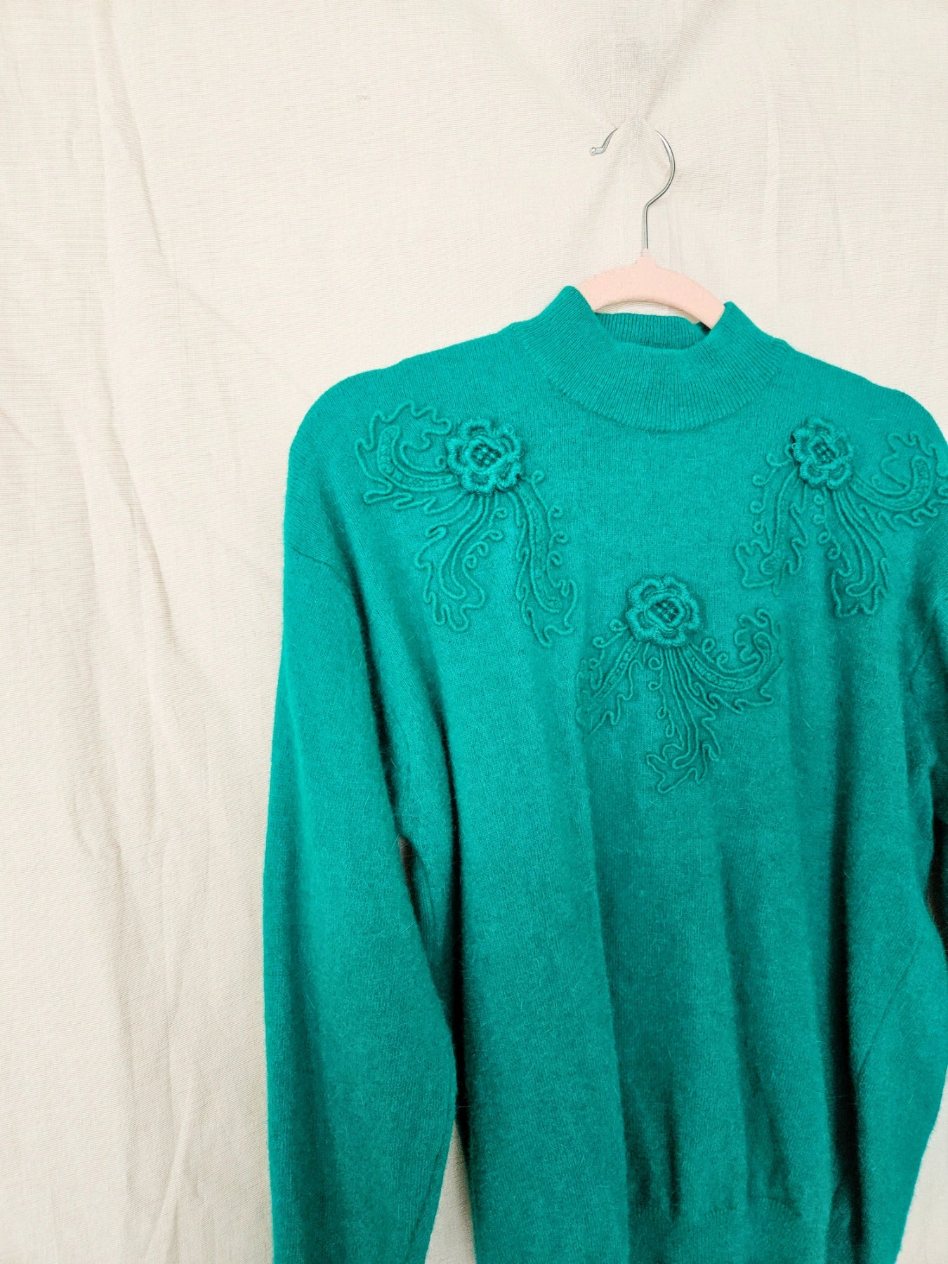 Jette - fijngebreide vintage coltrui, wol & angora | XL