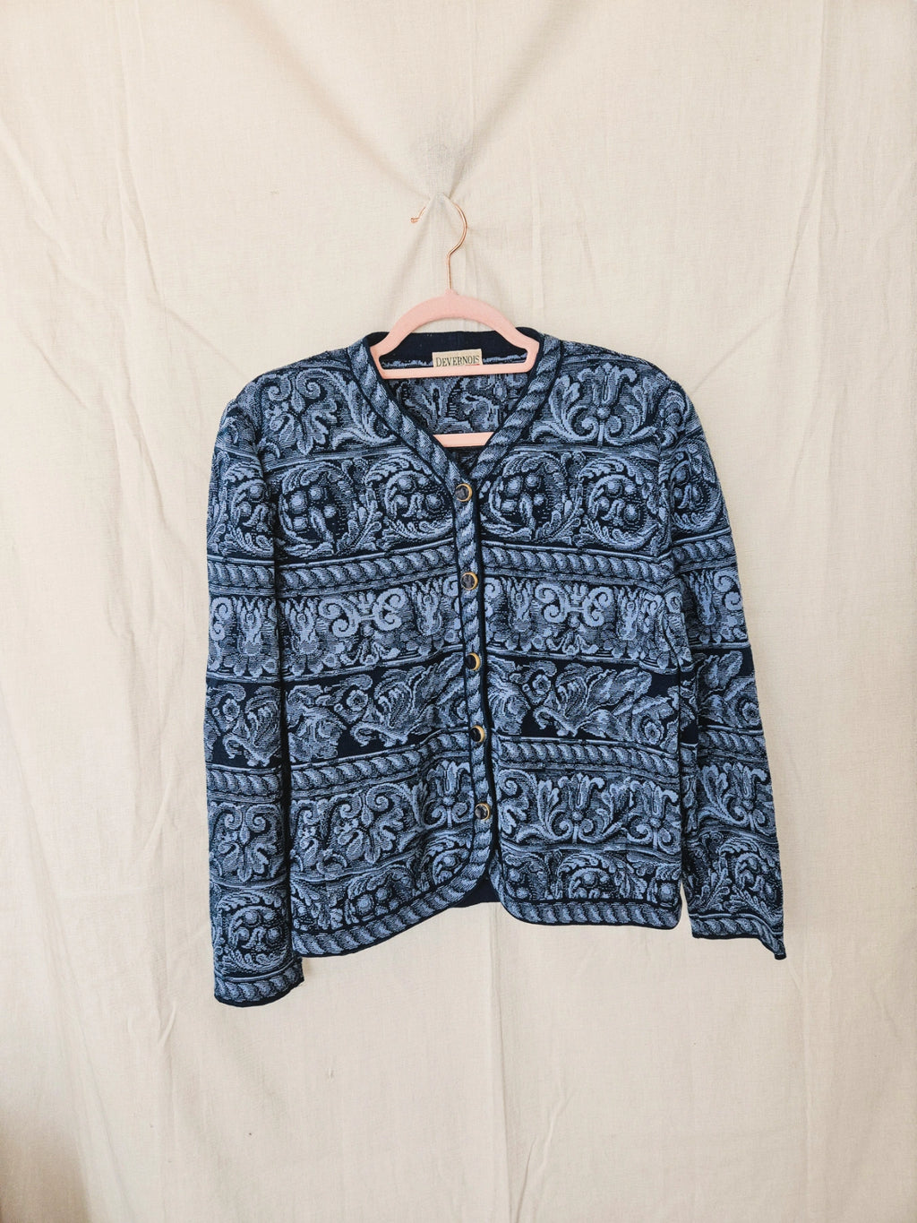 Marit - knitted vintage cardigan, wool blend | M