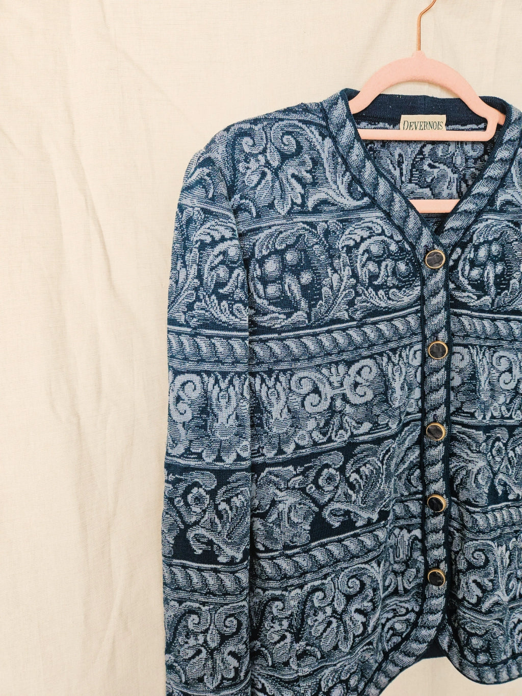Marit - knitted vintage cardigan, wool blend | M