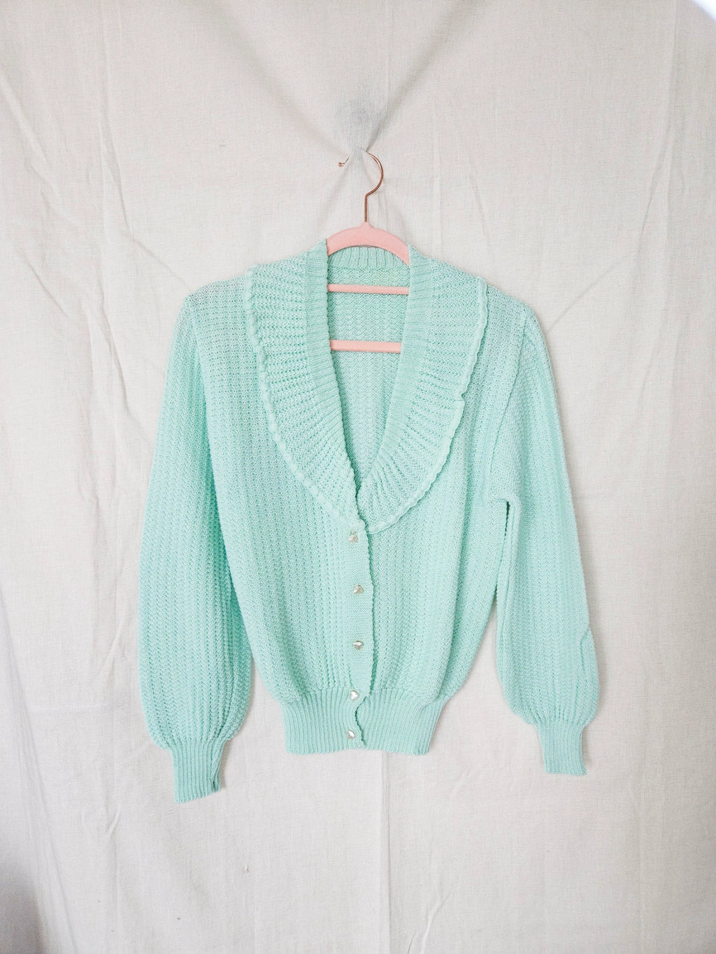 Isa - knitted vintage cardigan, wool blend | M