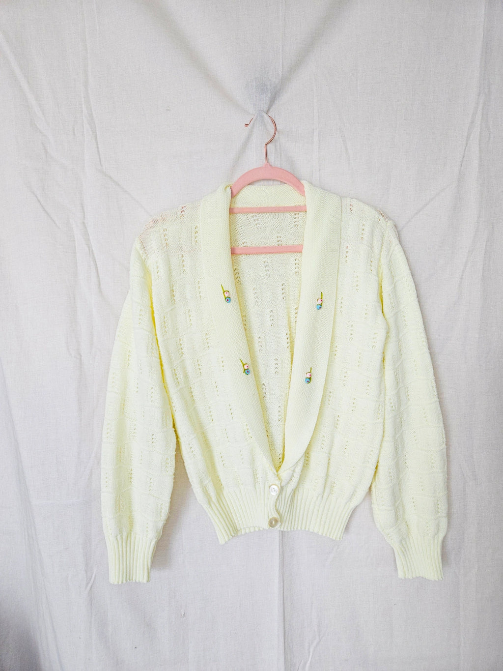 Lotta - knitted vintage cardigan, wool blend | XL