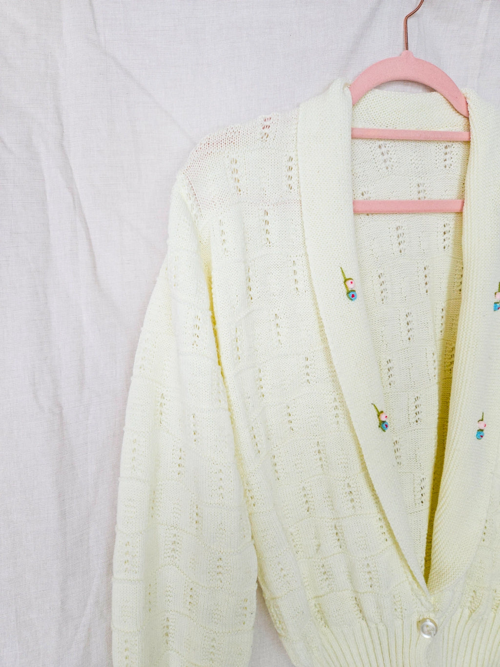 Lotta - knitted vintage cardigan, wool blend | XL