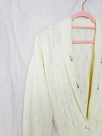 Lotta - knitted vintage cardigan, wool blend | XL