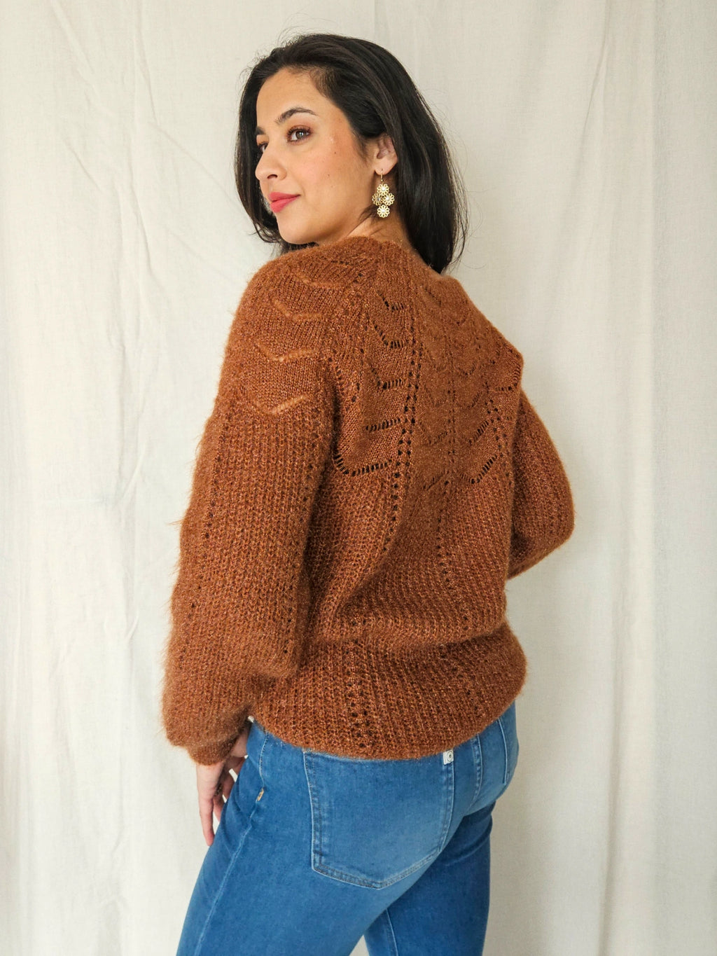 Thea - chunky knit vintage jumper, wool blend | L