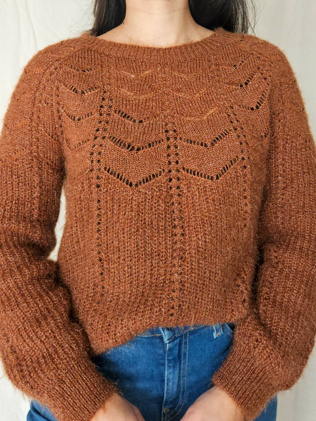Thea - chunky knit vintage jumper, wool blend | L