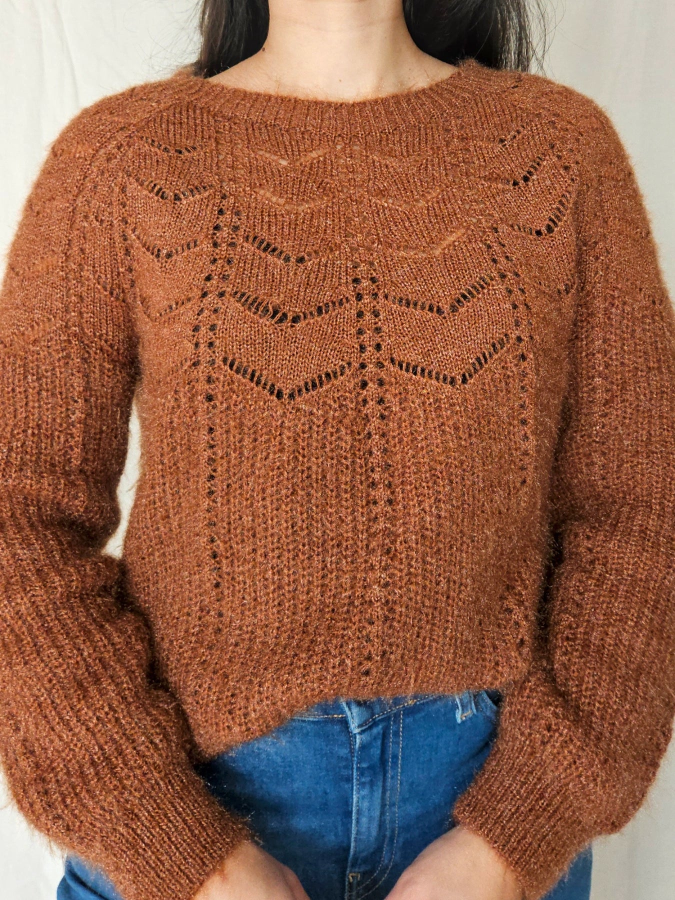 Thea - grof-gebreide vintage trui, wolmix | L