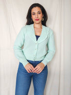 Isa - knitted vintage cardigan, wool blend | M
